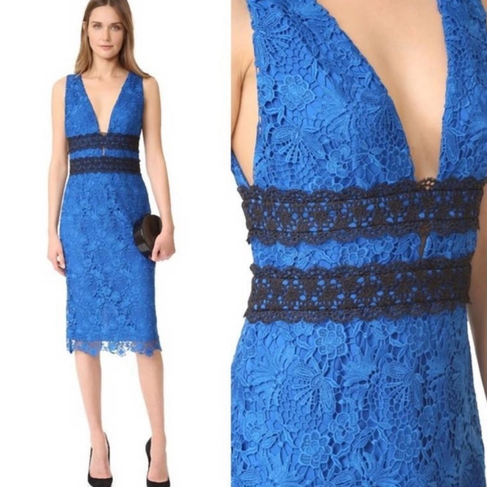 Diane von Fürstenberg Viera Lace Dress in Neptune Blue - Size 0, worn once